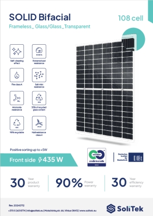 SOLID Bifacial Transparent B.108 435W