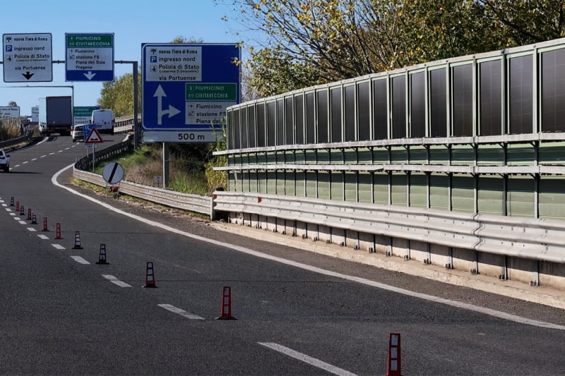 SoliTek Photovoltaic Noise Barrier Installed in Italy