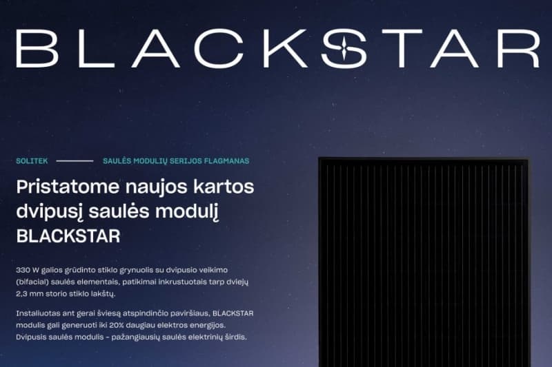 BLACKSTAR - Total Black Glass Glass Solar Panel